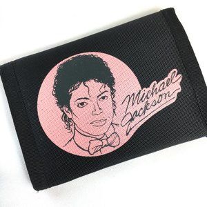 VTG 80'S Michael Jackson Nylon Tri Fold Wallet NOS